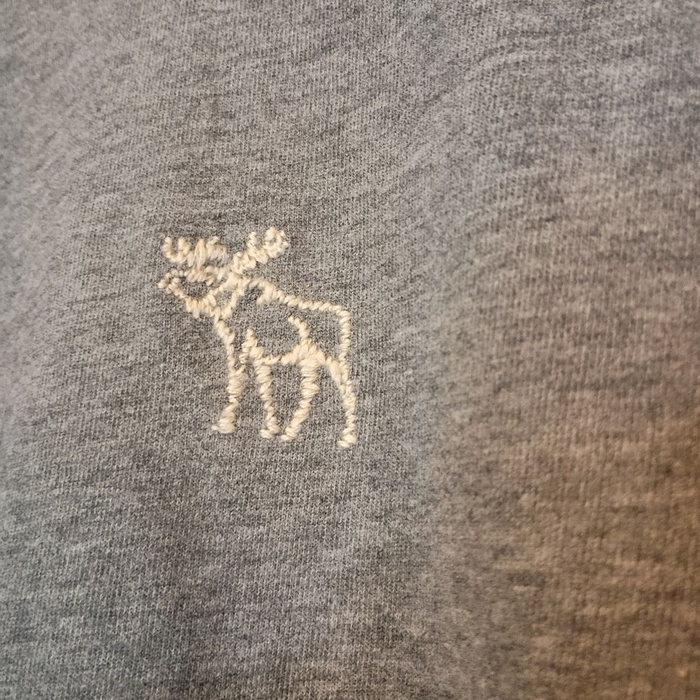 Abercrombie & Fitch Muscle Y2K Gray Long Sleeve shirt Moose Logo Vintage XL - Picture 8 of 10